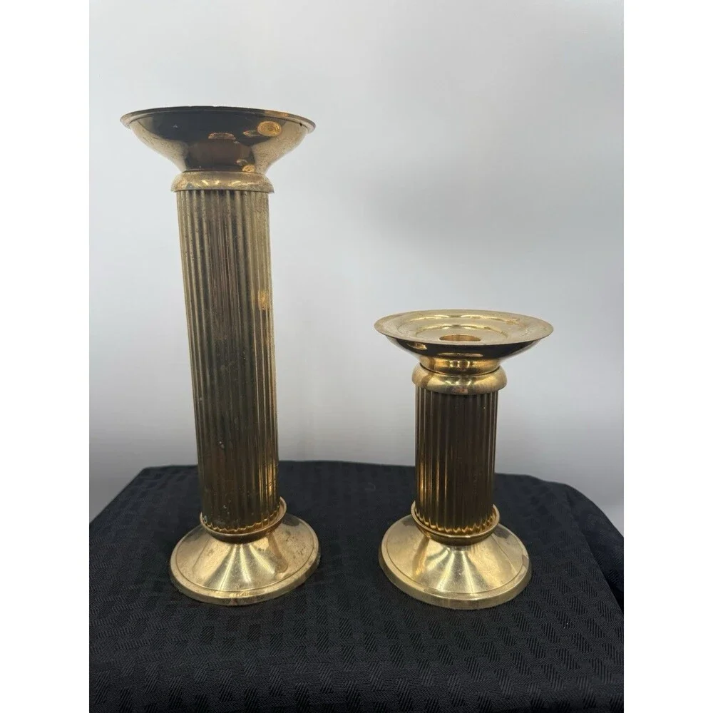 brass candle stick holders set of 2